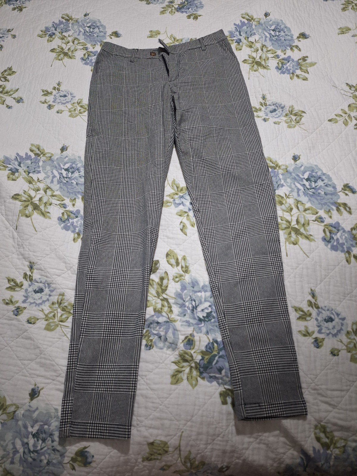 broek, maat m, ruit, zwart, wit, cotton district, Ophalen of Verzenden, Zo goed als nieuw, Zwart