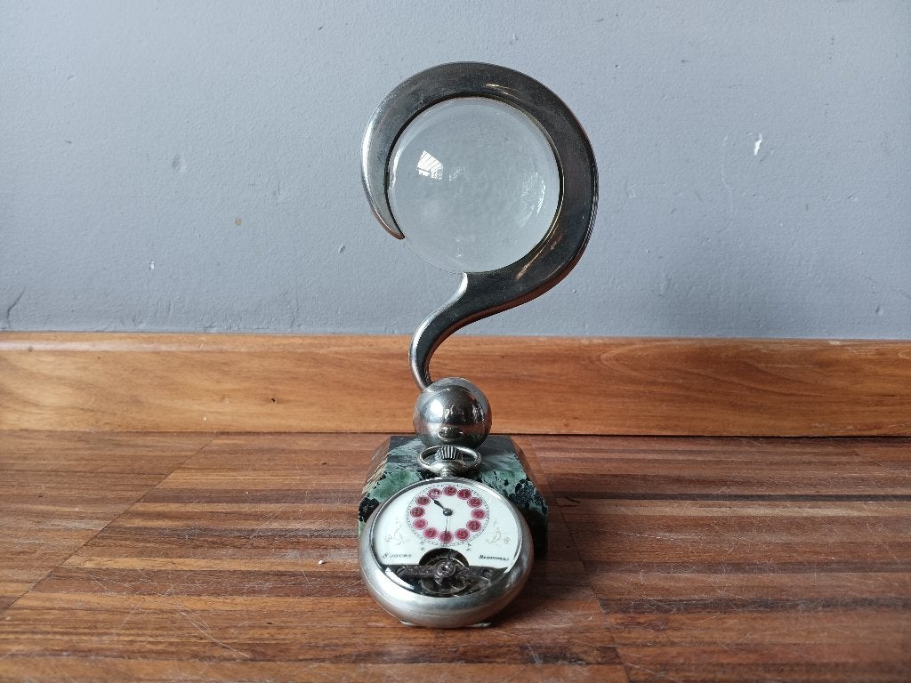 Antieke zakhorloge met standaard eind 19de eeuw, Ophalen of Verzenden, Staal, Zakhorloge, Overige merken