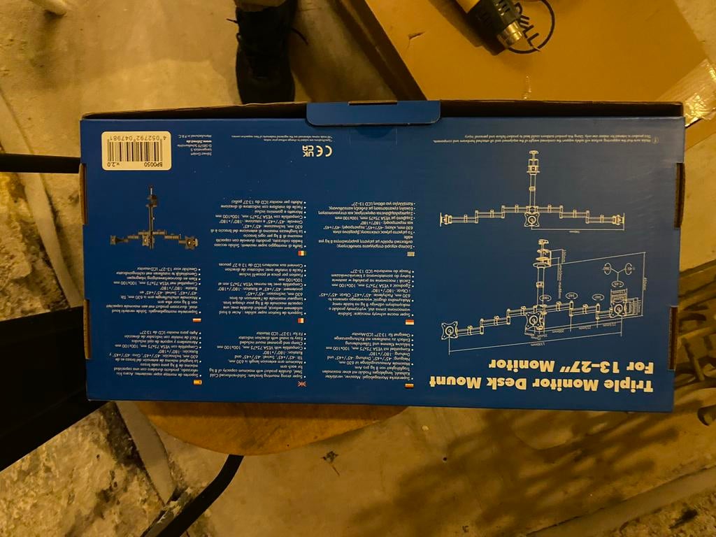 LogiLink Triple Monitor Desk Mount 13-27 inch, Computers en Software, Monitoren, Ophalen of Verzenden, Nieuw, In hoogte verstelbaar
