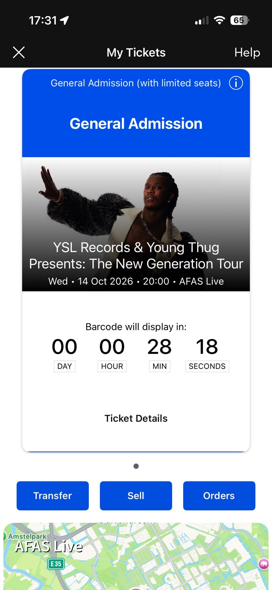 Young thug tickets AFAS LIVE, Tickets en Kaartjes, Eén persoon, Oktober