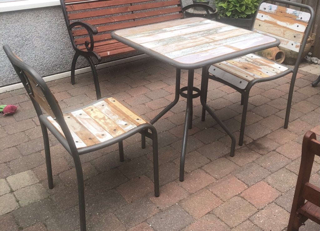 Bistro set PTMD Gunter-collectie, Tuin en Terras, Ophalen, Zo goed als nieuw, Overige materialen, 2 zitplaatsen