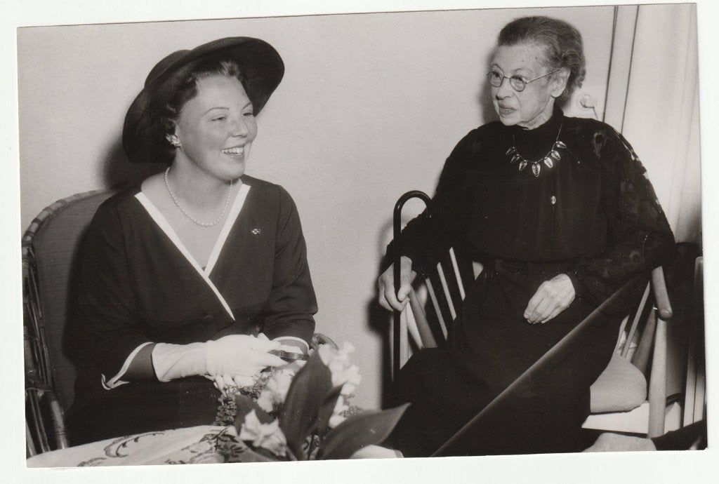 Beatrix te Couvorden Ch. Bruintjes-Hageman 1958 persfoto, Gebruikt, Verzenden, Foto, 1940 tot 1960