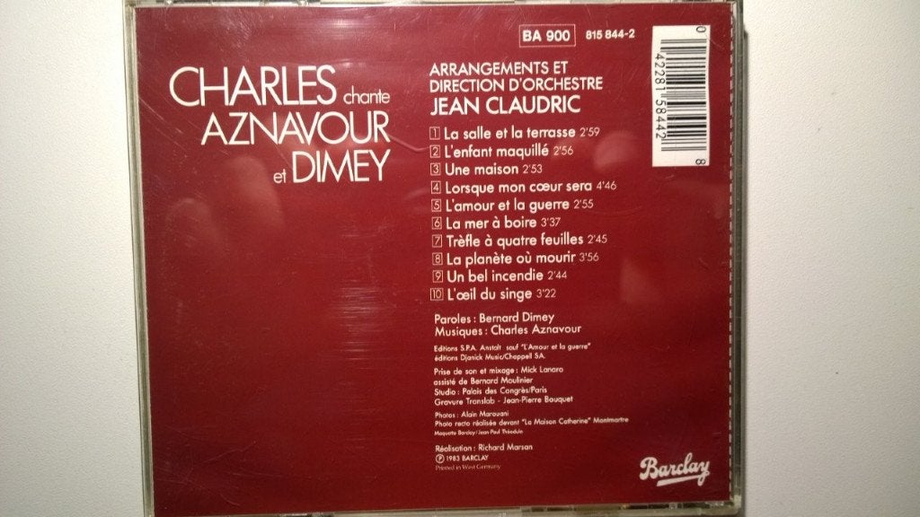 Charles Aznavour - Charles Chante Aznavour Et Dimey, Ophalen of Verzenden, Zo goed als nieuw