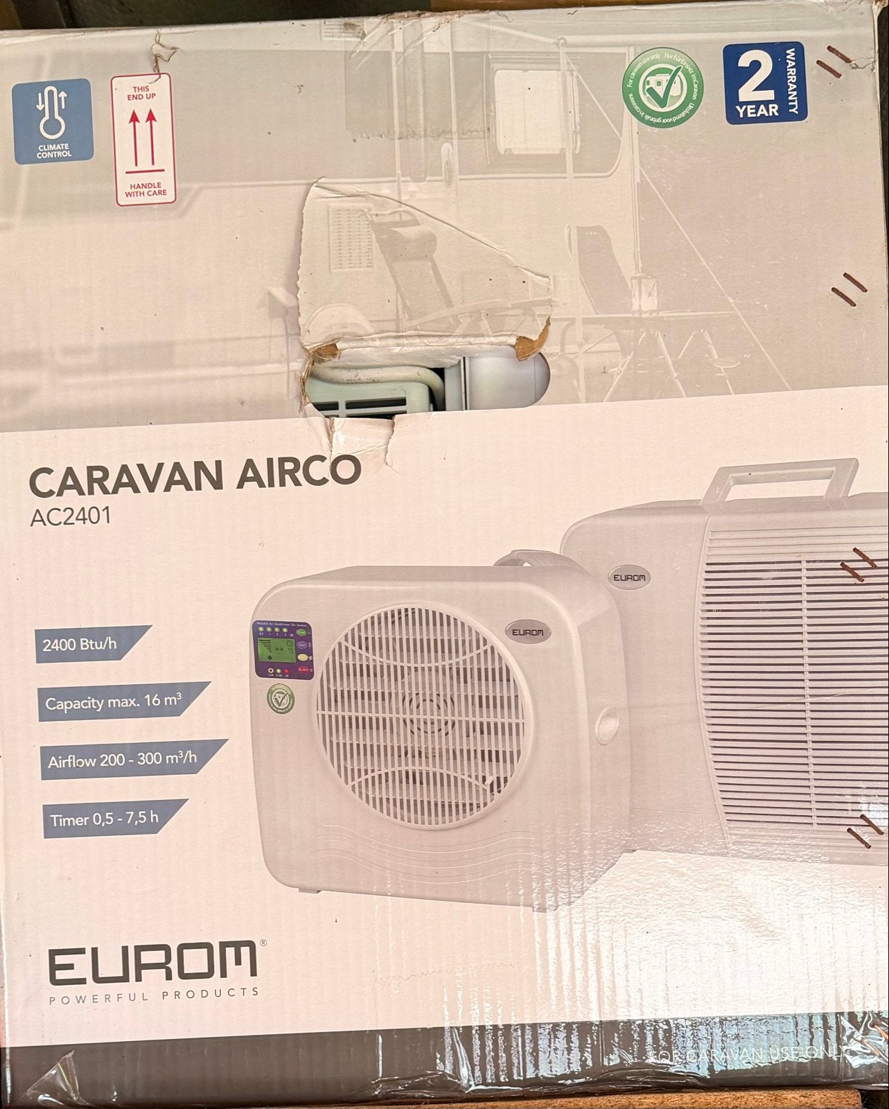 Eurom Caravan Airco AC2401 - Mobiele Airconditioner, Ophalen, Zo goed als nieuw