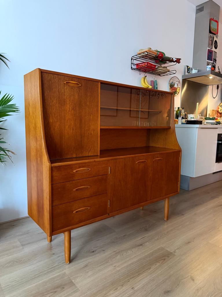 Jaren '60 Dressoir - Mid Century, Huis en Inrichting, Kasten | Dressoirs, Ophalen, Gebruikt, 100 tot 150 cm, Teakhout