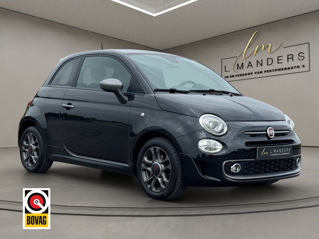 Fiat 500 0.9 TwinAir Turbo Sport 2019 ZWART | Apple CarPlay, Auto's, Fiat, Keurmerk '100% Onderhouden', 86 pk, Gebruikt, Leder en Stof