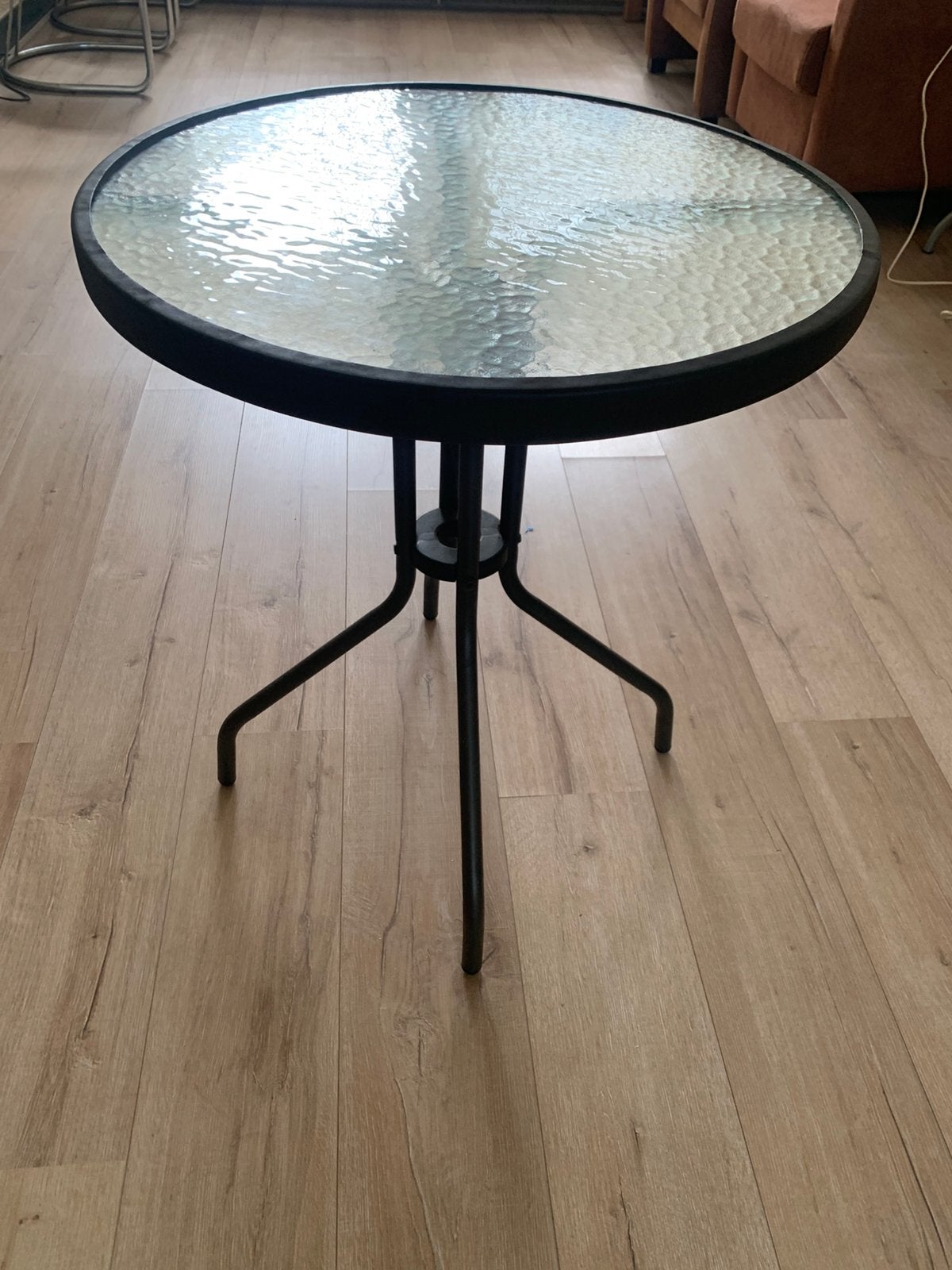Mooie glazen bijzet tafel, Huis en Inrichting, Tafels | Bijzettafels, Minder dan 55 cm, Rechthoekig, Ophalen, 45 tot 60 cm
