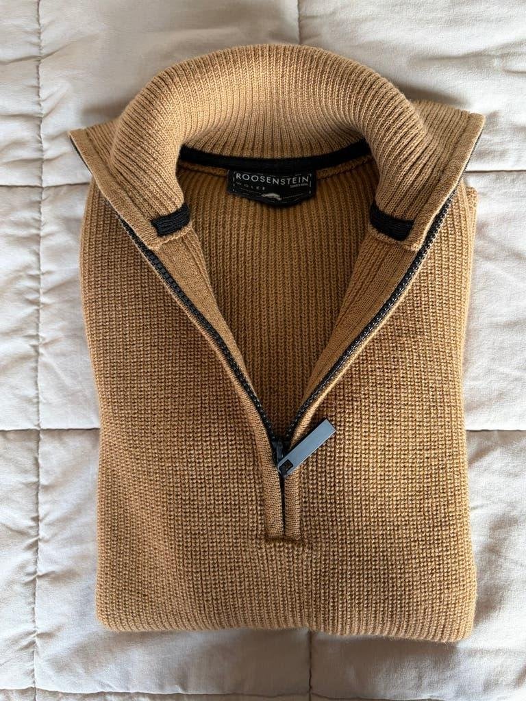 Roosenstein Wolke Schipperstrui 100% wol- Camel-Nieuwstaat, Maat 38/40 (M), Bruin, Ophalen of Verzenden, Zo goed als nieuw