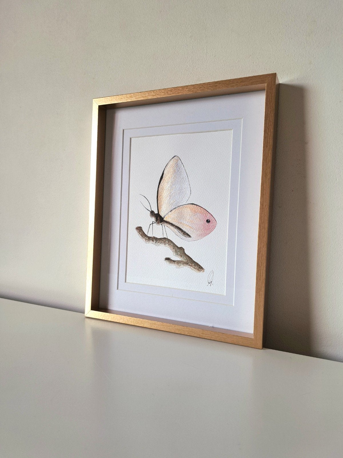 Origineel aquarel schilderij vlinder | Inclusief lijst, Ophalen of Verzenden