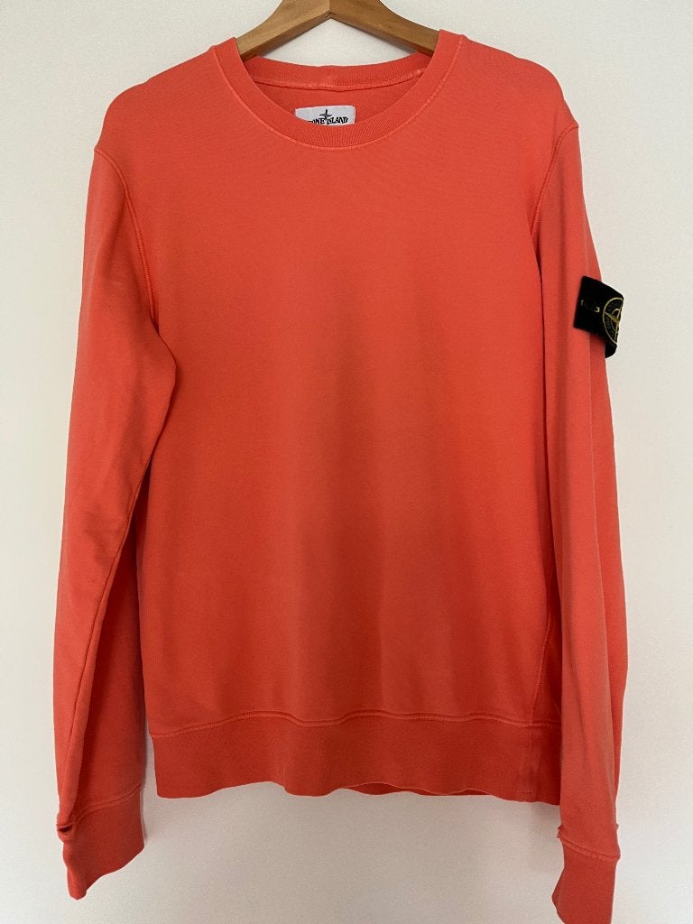 Stone Island Sweater, Oranje, Maat L, met slijtage., Maat 52/54 (L), Oranje, Ophalen of Verzenden, Stone Island