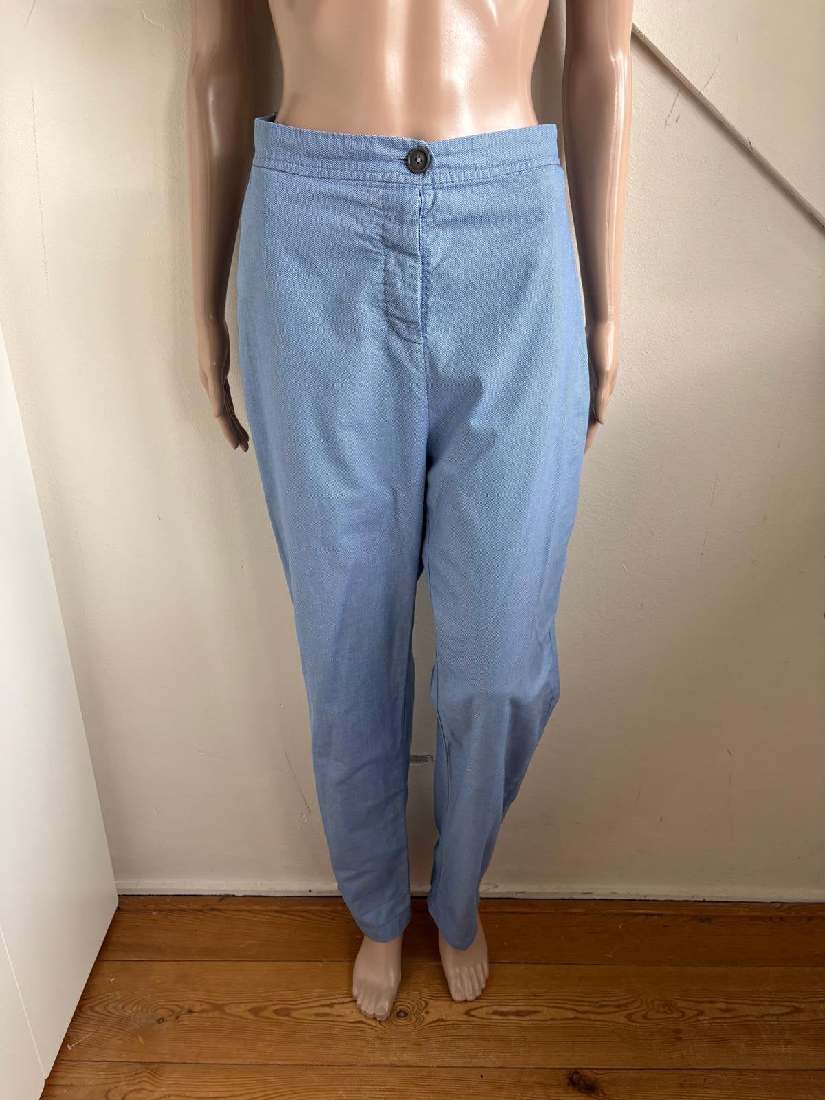 Humanoid broek maat xl 44 blauw wit gemeleerd pantalon, Kleding | Dames, Blauw, Maat 42/44 (L), Ophalen of Verzenden, Zo goed als nieuw