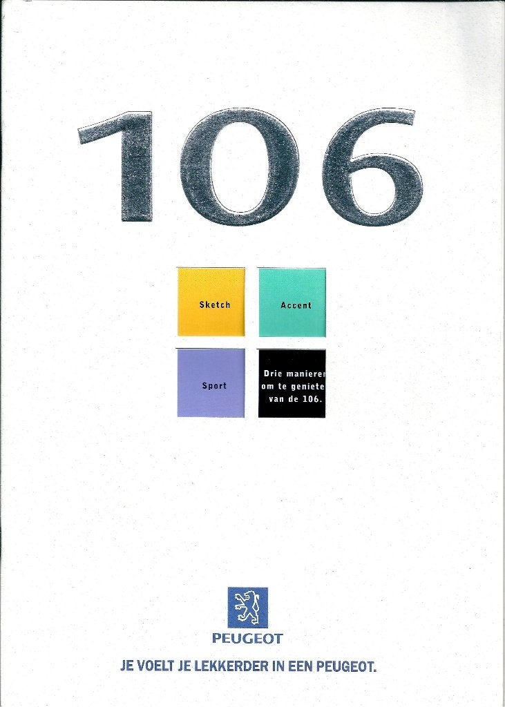 Brochure Peugeot 106 1998, Ophalen of Verzenden, Gelezen, Peugeot