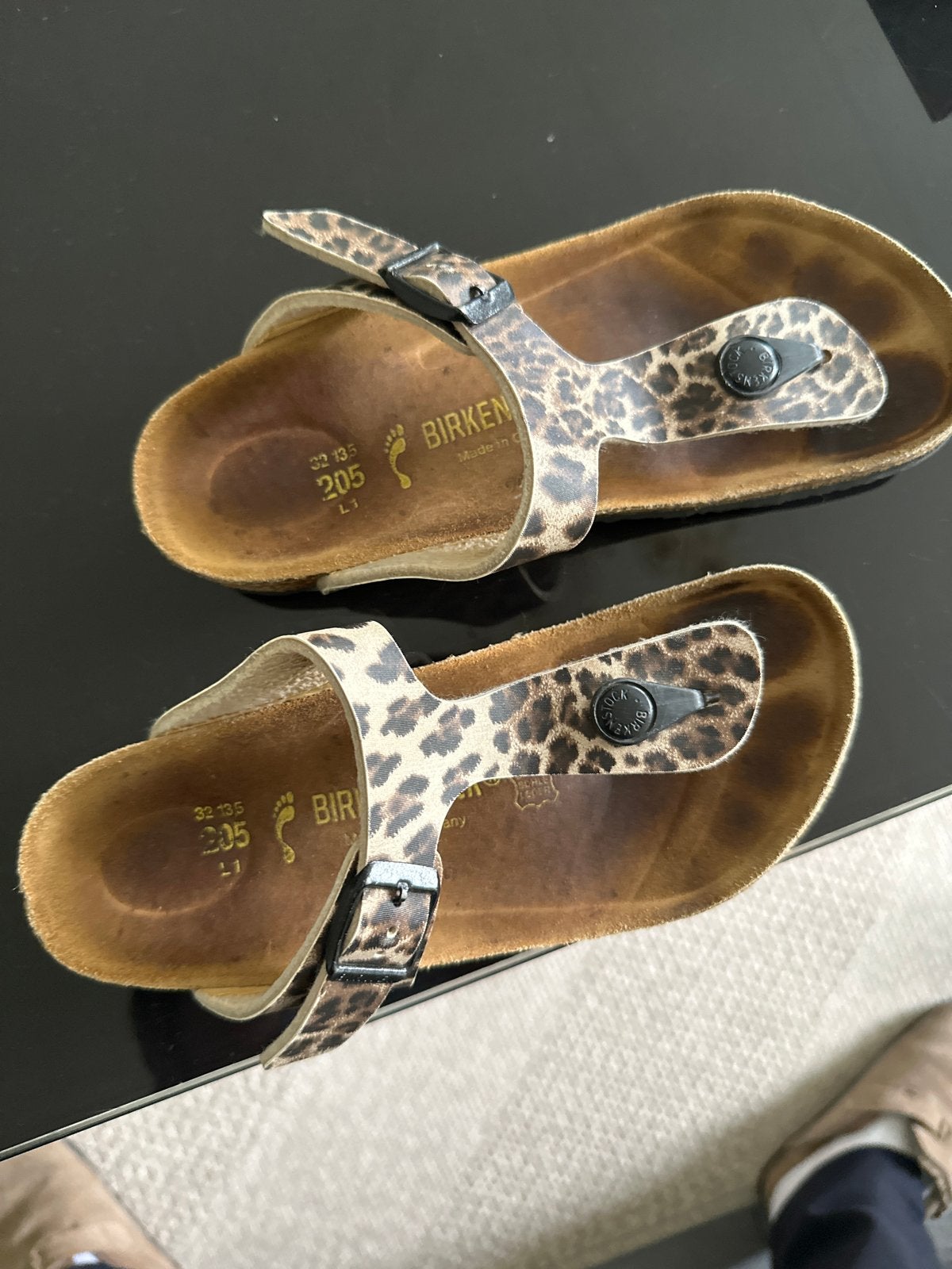Birkenstock teenslippers met luipaardprint, maat 32, Ophalen of Verzenden, Gedragen, Overige kleuren, Slippers