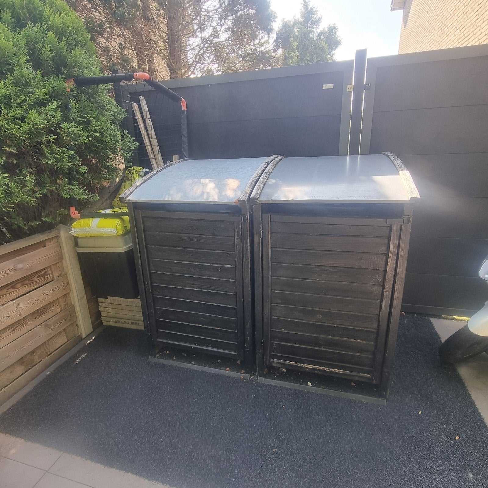 Houten kliko berging voor twee containers, Ophalen of Verzenden