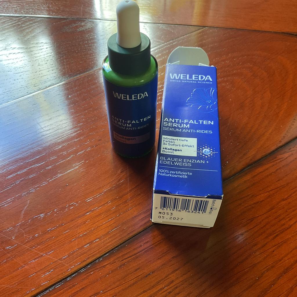 NIEUWE WELEDA ANTI FALTEN SERUM BLAUER ENZIAN+EDELWEISS, Ophalen of Verzenden, Nieuw, Gehele gezicht, Verzorging