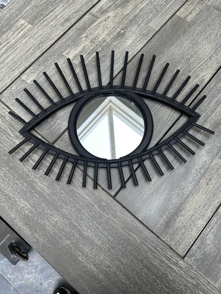 Houten oog spiegel, oosterse stijl, Xenos, Ophalen, Minder dan 50 cm, Gebruikt, Minder dan 100 cm
