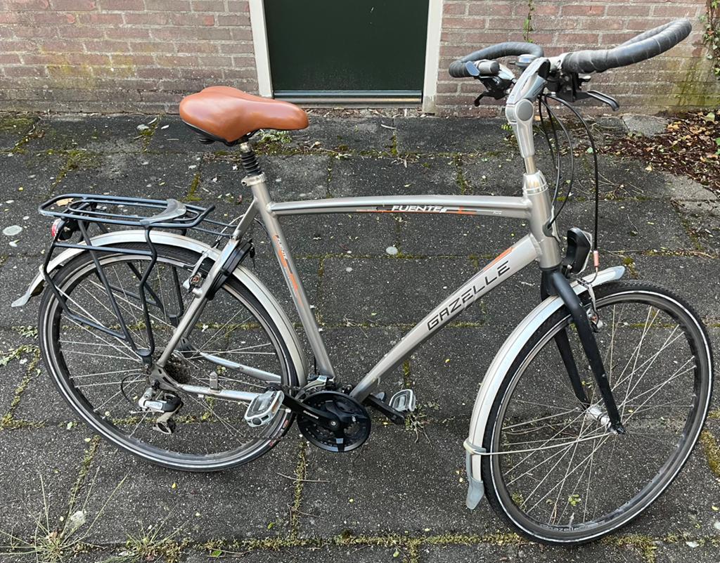 Gazelle Fuente herenfiets - H61 24 versnellingen igs, Ophalen, Gebruikt, Velgrem, Versnellingen