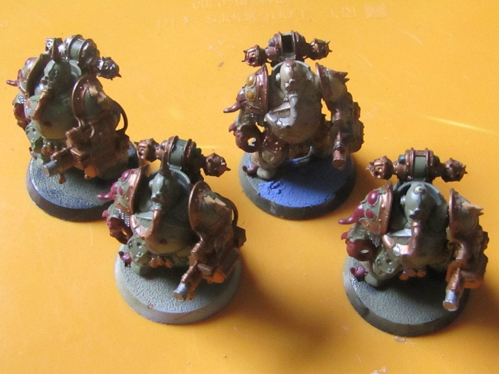 4x ETB Plague Marines with Blight Launcher, Met verf, Gebruikt, Verzenden, Figuurtje(s)