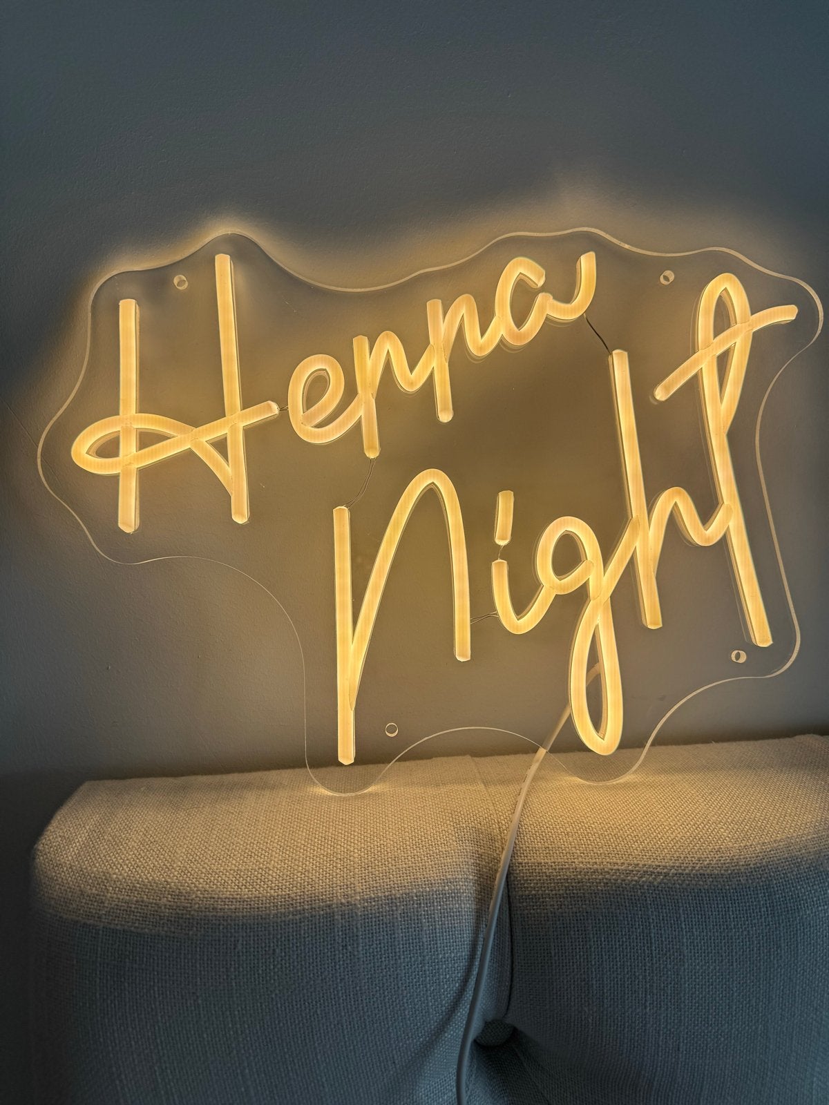 Neon LED-bord "Henna Night" - Perfect voor feesten, Overige merken, Kunststof, Geel, Overige fittingen