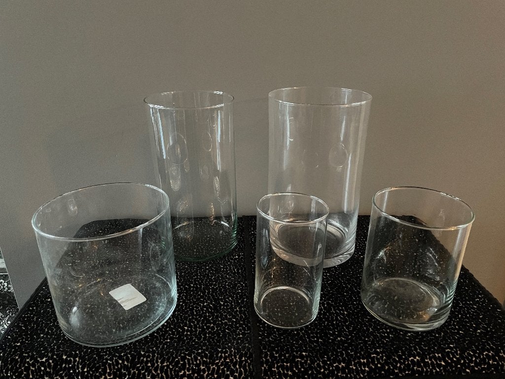 NIEUW Diverse ronde glazen vazen, zie beschrijving, Ophalen, Nieuw, Glas
