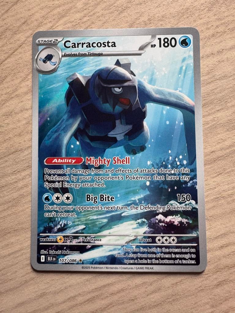 Carracosta (BLK #107) Pokémon Kaart - Boosterfresh, Ophalen of Verzenden, Zo goed als nieuw, Losse kaart
