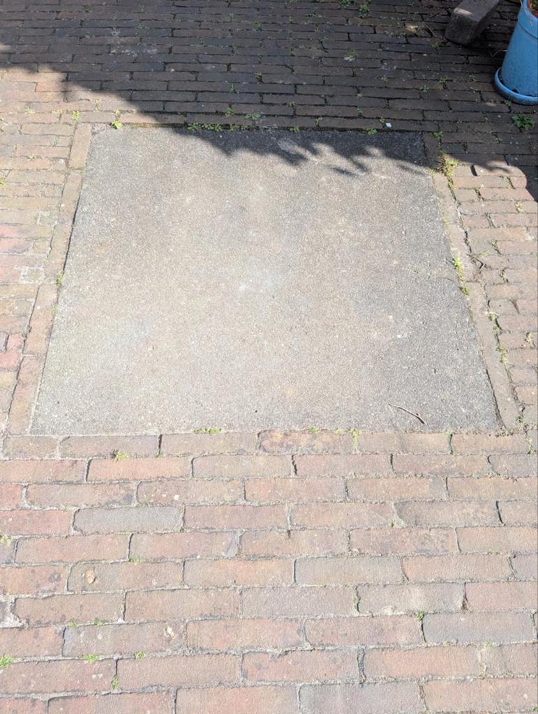 4 tegels van 1m2 gratis op te halen, Tuin en Terras, Tegels en Klinkers, Ophalen, Gebruikt, Beton, Terrastegels