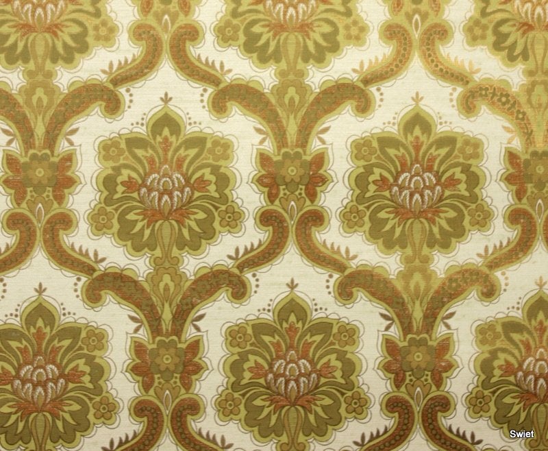 9892 vintage barok behang in groen terrabruin en goud swiet, Ophalen of Verzenden, Groen