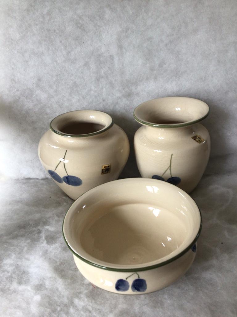 Tiko Gouda. 3 delig set. Vintage. Crèmekleurig met blauw, Ophalen of Verzenden