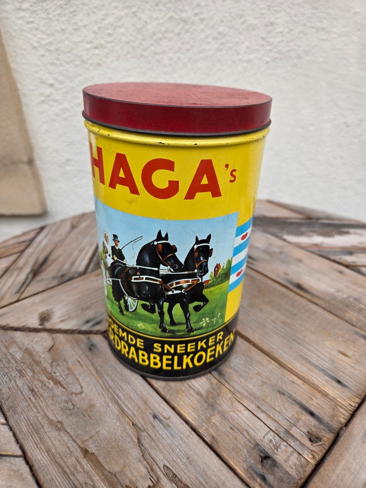 Oud reclame blik Haga Babbelaars Sneek, Verzamelen, Blikken, Ophalen of Verzenden, Gebruikt, Overige, Overige merken