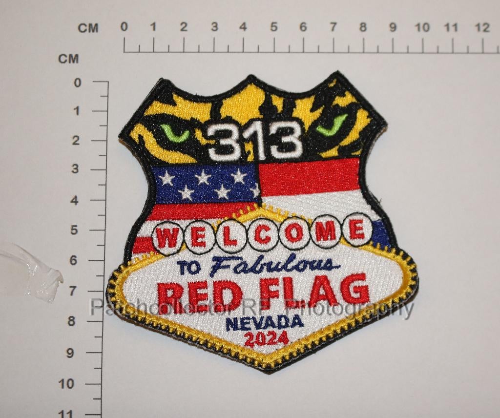 KLu Luchtmacht RNLAF 313 squadron patch embleem Red Flag, Ophalen of Verzenden, Luchtmacht, Nederland, Embleem of Badge