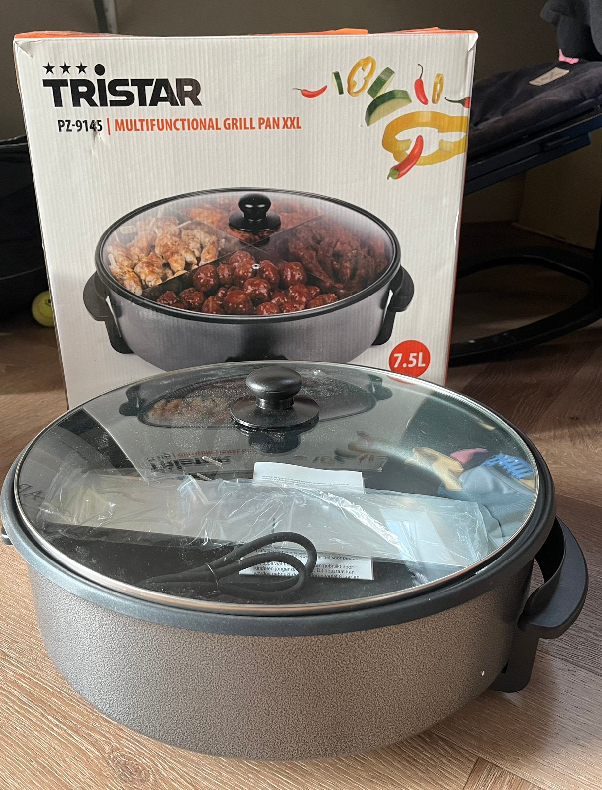Multifunctionene grillpan 7,5 liter nieuw, Witgoed en Apparatuur, Ophalen, Zo goed als nieuw