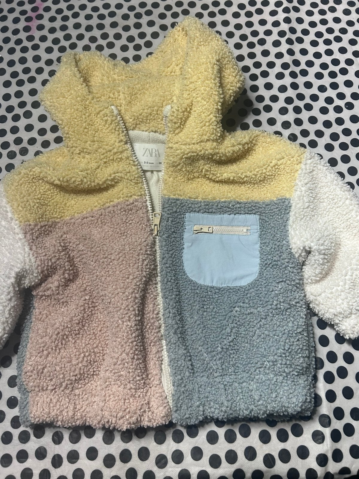 Zara pastel teddy jas Jack maat 98 vest, Ophalen of Verzenden, Zo goed als nieuw, Jongen, Jas