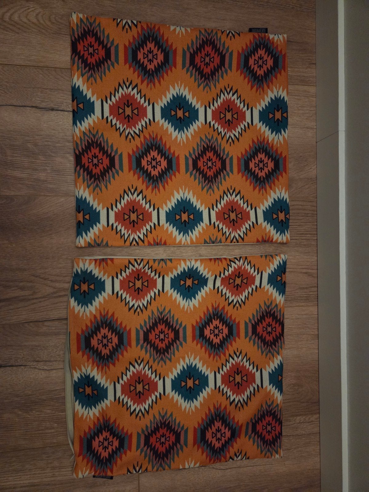 Set van 2 kussenslopen met Aztec Print, Gebruikt, Met print, Meerkleurig, Vierkant