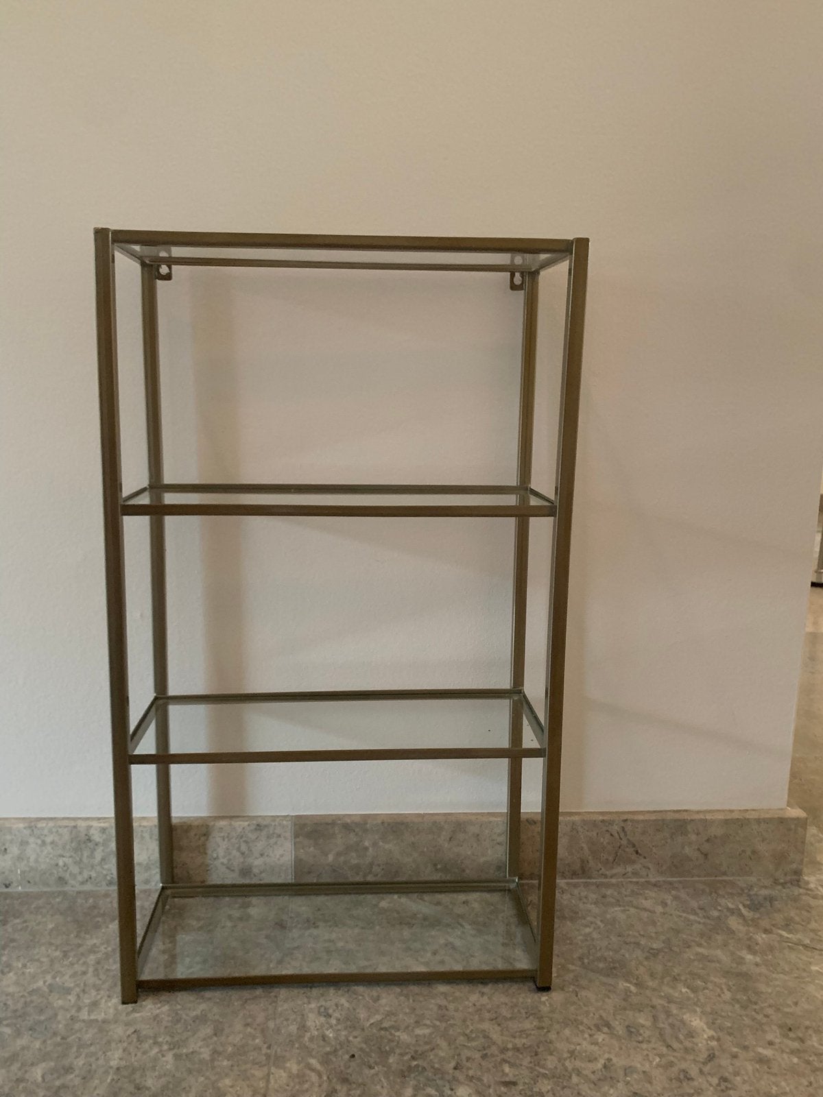 Bronzen Hangkastje met Glazen Schappen - 36x18x62,5 cm, Ophalen of Verzenden, Gebruikt