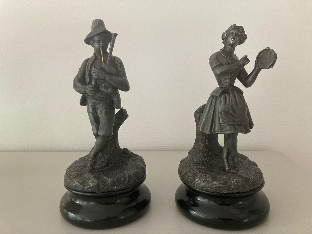 Spelter  franse beeldjes, Ophalen of Verzenden, Zo goed als nieuw, Overige typen