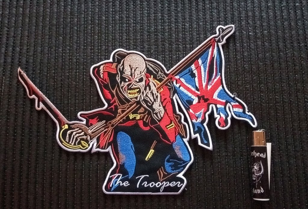 Iron Maiden erg  mooie shaped the Trooper patch 91, Ophalen of Verzenden, Nieuw, Kleding