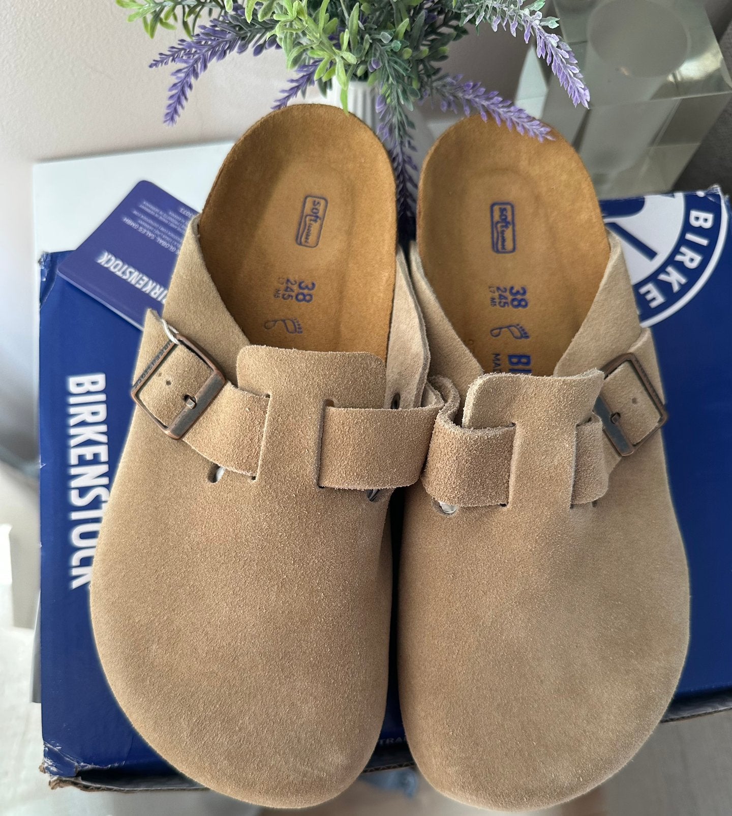 Birkenstock Boston clogs taupe, maat 38 - Nieuw in doos!, Kleding | Dames, Schoenen, Ophalen of Verzenden, Nieuw, Bruin, Instappers