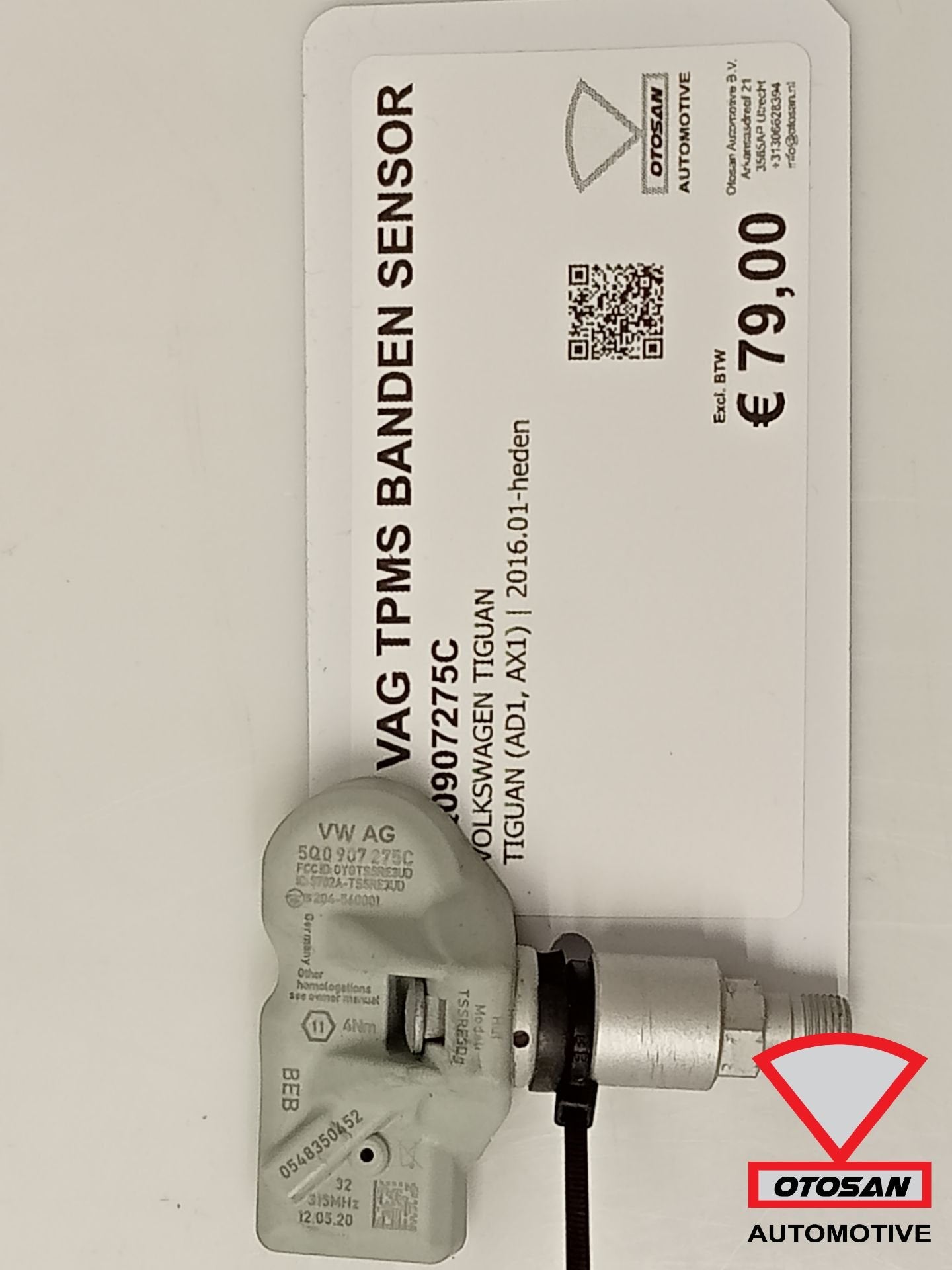VW Audi Seat Skoda VAG TPMS Banden Sensor 5Q0907275C, Gebruikt, Volkswagen, Volkswagen AG, Berliner Ring 2
38440  Wolfsburg, DE