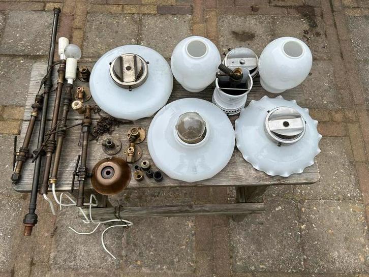 Diverse antieke gaslampen kompleet, Huis en Inrichting, Ophalen, Gebruikt, Antiek en origineel