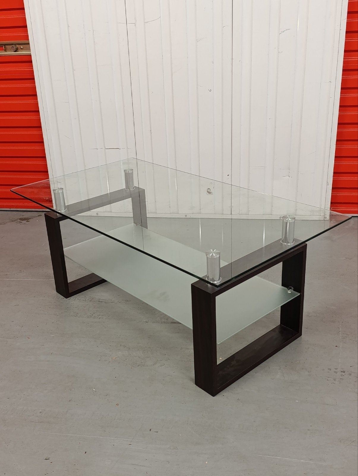Mooie Glazen Salontafel, Gebruikt, 100 tot 150 cm, Glas, Rechthoekig