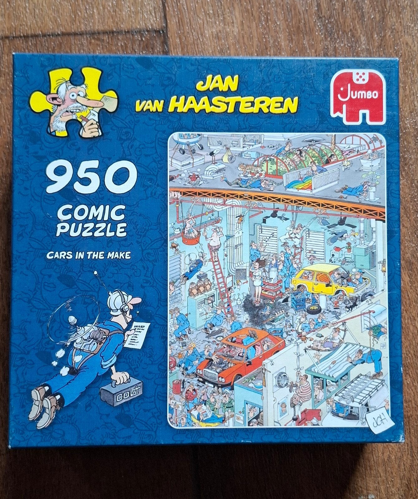 Jan van haasteren 950 stukjes "cars in the make", Verzenden, 500 t/m 1500 stukjes, Zo goed als nieuw, Legpuzzel