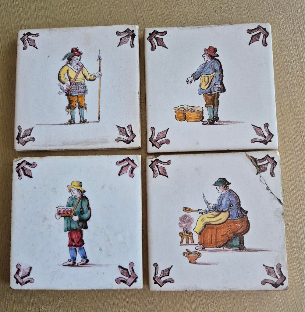 Westraven handbeschilderde oud- Hollandse tegels., Antiek en Kunst, Antiek | Wandborden en Tegels, Ophalen of Verzenden