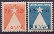Suriname NVPH Nr 247/8 postfris Leprazegels 1947, Ophalen of Verzenden, Postfris