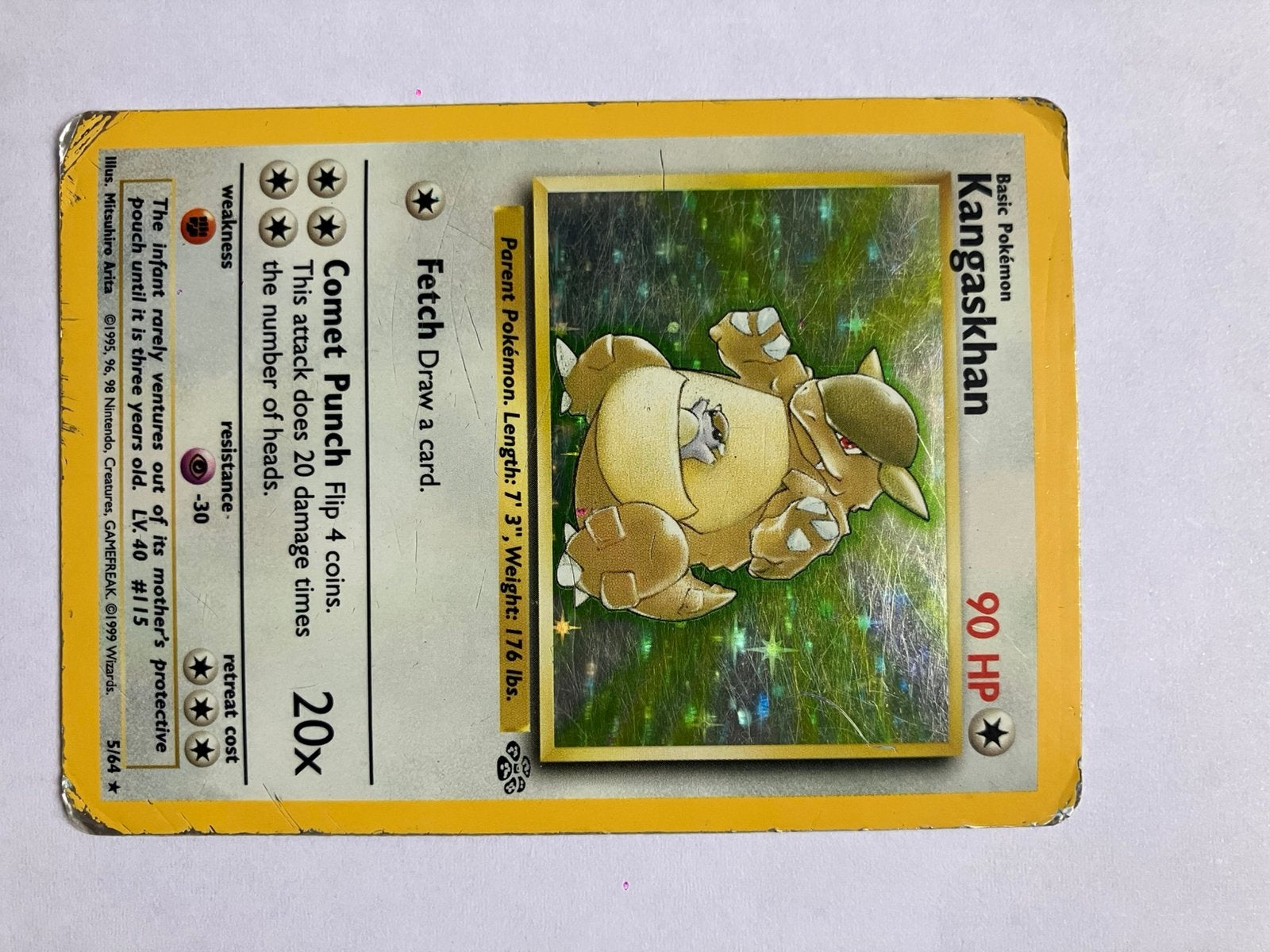Kangaskhan Holo - Jungle Set Pokémon kaart, Ophalen of Verzenden, Gebruikt