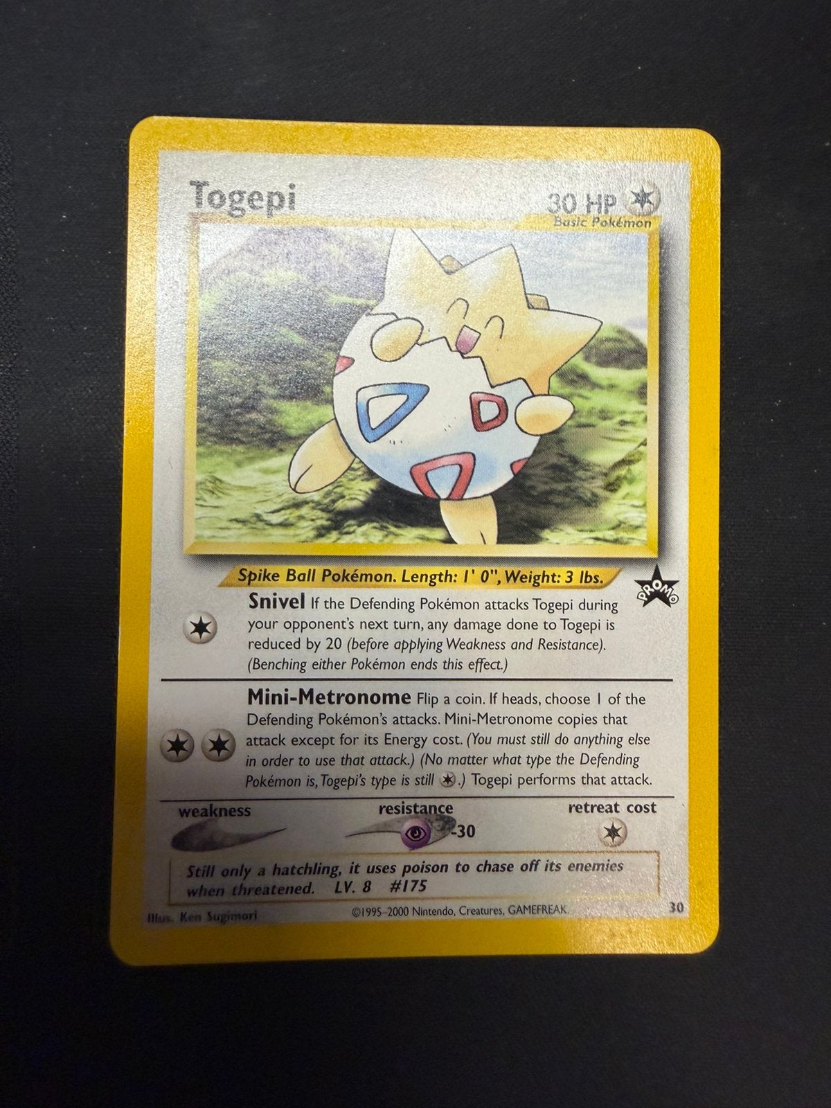 Togepi Pokémon Kaart - Origineel (1995-2000), Ophalen of Verzenden, Gebruikt, Losse kaart