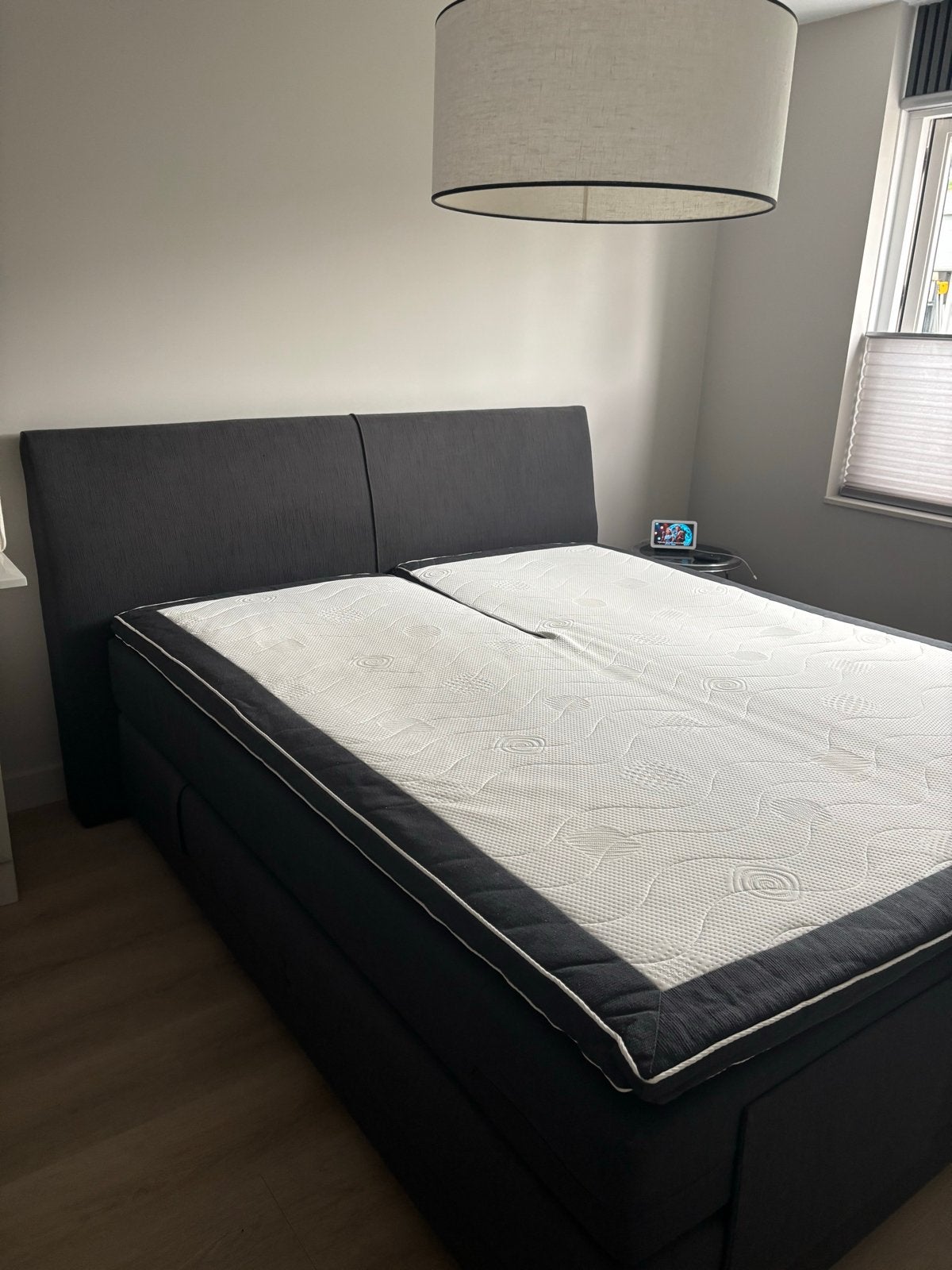Boxspring bodem 210x180 cm met achterwand, Huis en Inrichting, Slaapkamer | Bedden, Ophalen, 90 cm, Eenpersoons, 210 cm