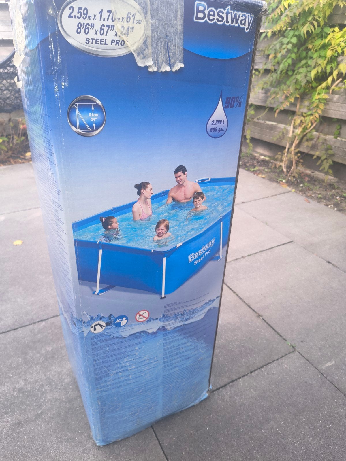Bestway Steel Pro Opzetzwembad 2.59m x 1.70m x 61cm, Tuin en Terras, Ophalen, Minder dan 80 cm, Opzetzwembad, 200 tot 400 cm