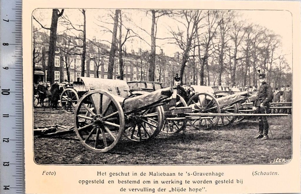 Leger 1909: geschut op de Maliebaan in Den Haag, Verzenden, Voor 1940, Gebruikt, Overige onderwerpen