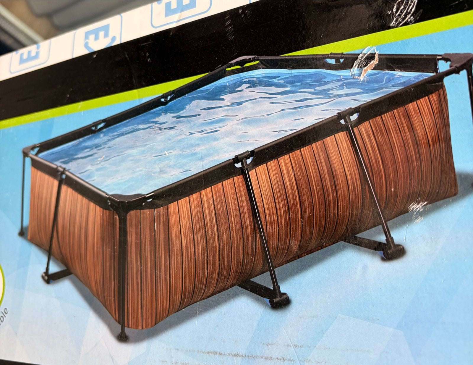 Exit Toys Zwembad 220x150x65 cm met pomp en filter, Tuin en Terras, Zwembaden, Ophalen, Minder dan 80 cm, Opzetzwembad, 200 tot 400 cm
