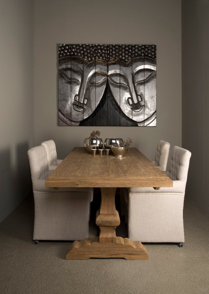 *ACTIE* Kloostertafel Tafel Le Mans Afmetingen Teak Hout (8), Huis en Inrichting, Rechthoekig, Teakhout, Kloostertafel Kasteeltafel Teak Hout Kolompoottafel tafel